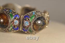 Ancient Chinese Enameled Silver Bracelet