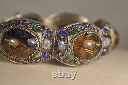 Ancient Chinese Enameled Silver Bracelet