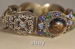 Ancient Chinese Enameled Silver Bracelet