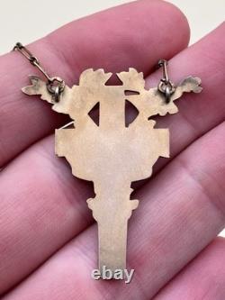 Ancient Cross Sword Necklace WW1 Solid Silver Vermeil Becker Victory Cross Patria