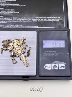 Ancient Cross Sword Necklace WW1 Solid Silver Vermeil Becker Victory Cross Patria