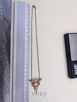 Ancient Cross Sword Necklace WW1 Solid Silver Vermeil Becker Victory Cross Patria