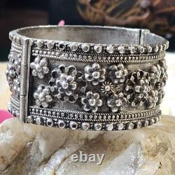 Ancient Egyptian Silver Bracelet 60x52mm, Width 32mm, 74.8g, Hallmarks