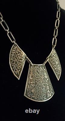 Ancient Egyptian Style Necklace in Solid Silver