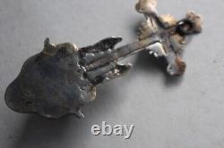 Ancient German solid silver holy water font (43037)