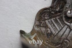 Ancient German solid silver holy water font (43037)