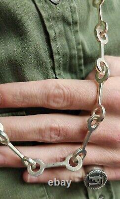 Ancient Goldsmith Silver Necklace 100g French Vintage Modernist