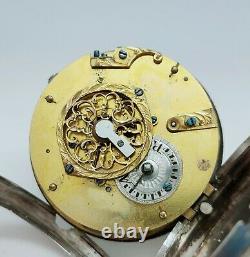 Ancient Gousset Watch Rooster Painted Enamel To Revise Ancient Old Pocket Watch Scene