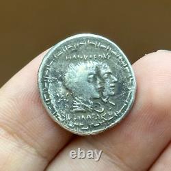 Ancient Greco-Bactrian coin of Eucratides I in solid silver AR t