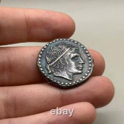 Ancient Greek Roman Solid Silver Coin in Good Condition