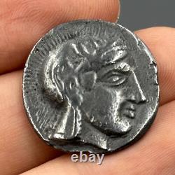 Ancient Greek coin Athena in solid silver tetradrachm circa 449-413 BC