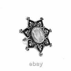 Ancient Heart Band Ring Size 9 925 Solid Silver Handmade Jewelry C94