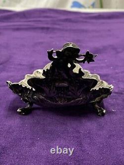Ancient Ink-of-one Solid Silver 18th Angelot Decor And Newt Raisin Bunch Punch