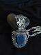 Ancient Large Pendant / Articulated Bodice Ornament / 925 Silver And Lapis Lazuli