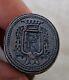 Ancient Large Solid Silver Seal Stamp With Coat Of Arms 18th Century