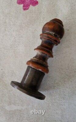 Ancient Large Solid Silver Seal Stamp with Coat of Arms 18th Century
