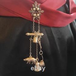 Ancient Miniature Chatelaine, Vintage / Toy, Tea Set, Doll / Silver Hallmarked