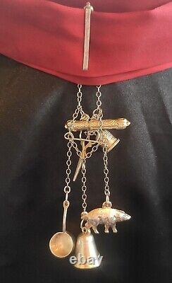 Ancient Miniature Chatelaine, Vintage / Toy, Tea Set, Doll / Silver Hallmarked