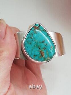 Ancient Navajo Bracelet in Solid Silver 925 with Turquoise Creator Bangle