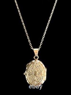 Ancient Necklace with Solid Silver Locket Photo Pendant, Crab Hallmark