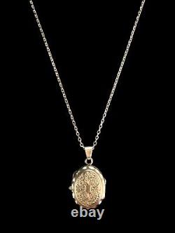 Ancient Necklace with Solid Silver Locket Photo Pendant, Crab Hallmark