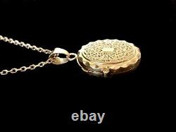 Ancient Necklace with Solid Silver Locket Photo Pendant, Crab Hallmark