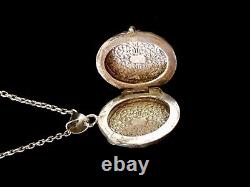 Ancient Necklace with Solid Silver Locket Photo Pendant, Crab Hallmark