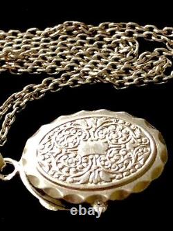 Ancient Necklace with Solid Silver Locket Photo Pendant, Crab Hallmark