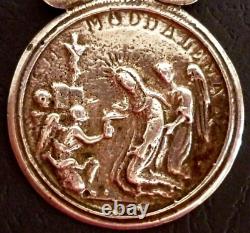 Ancient Religious Silver Medal: Vintage Sterling Silver Religious Medallion
