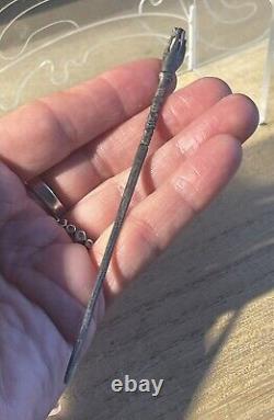 Ancient Roman Silver Hair or Clothing Pin, Solid Silver, 1st-4th Century AD