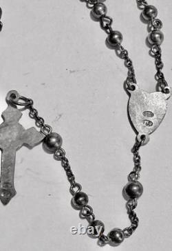 Ancient Rosary 40 cm entirely in solid silver 19 grams