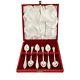 Ancient Set Of 6 Danish Solid Silver Engraved Coffee Spoons, I