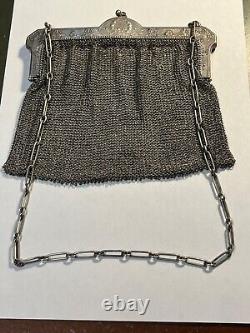 Ancient Silver Ball Bag 19th Century Chain Mail (135-3/A154)
