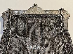 Ancient Silver Ball Bag 19th Century Chain Mail (135-3/A154)