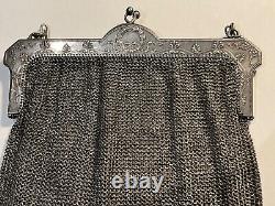 Ancient Silver Ball Bag 19th Century Chain Mail (135-3/A154)