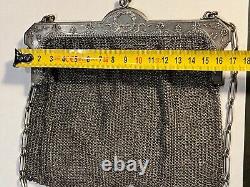 Ancient Silver Ball Bag 19th Century Chain Mail (135-3/A154)