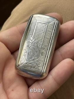 Ancient Silver Box Massif Tabatiere Silver Snuf Box @ Nap III @ Silber