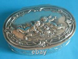 Ancient Silver Box Massive Angelots Love Attribute Angels Silver Box