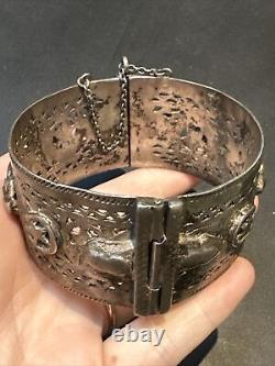 Ancient Silver Bracelet Massif Silver 925 Jonc Ethnic Berber Kabyle 96gr