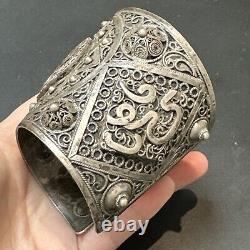 Ancient Silver Bracelet Massif Silver 925 Jonc Ethnic Creator Tank 94gr