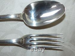 Ancient Silver Fork and Spoon Set with Minerve Hallmark, 157 grams