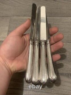 Ancient Silver Fruit Knives Monogram XIX Eme