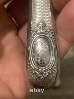 Ancient Silver Fruit Knives Monogram XIX Eme