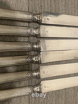 Ancient Silver Fruit Knives Monogram XIX Eme