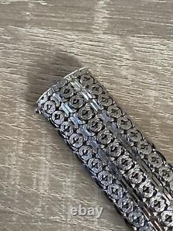 Ancient Silver Gourmet Bracelet Massif Silver Maille Art Nouveau 1930 Tank