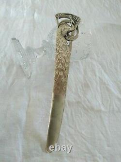 Ancient Silver Paper Cup Massif Art Nouveau 1900 Paon Letter Opener Arts Crafts