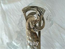 Ancient Silver Paper Cup Massif Art Nouveau 1900 Paon Letter Opener Arts Crafts