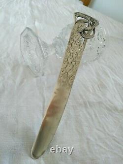 Ancient Silver Paper Cup Massif Art Nouveau 1900 Paon Letter Opener Arts Crafts