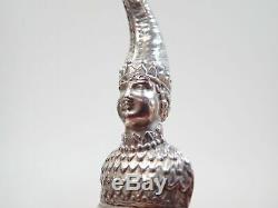 Ancient Silver Rattle In The Shape Of A Marotte