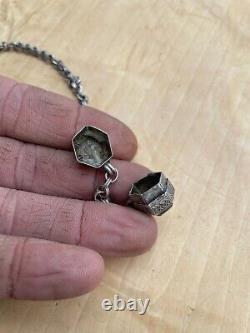 Ancient Silver Russian Oriental Turkmen Ethnic Chatelaine Necklace Jewelry